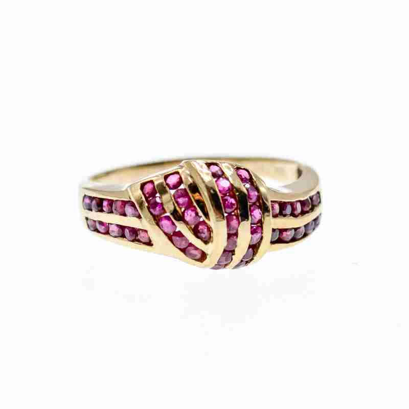 Sky Jewelry Золотое кольцо с Рубинами 14К (585 проба)