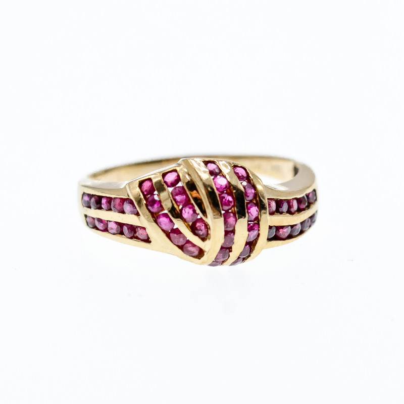 Sky Jewelry Золотое кольцо с Рубинами 14К (585 проба)
