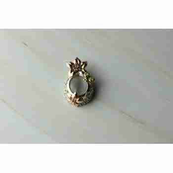Sky Jewelry Серебряный кулон с Прозрачным Кварцем и камнями Тсаворит и Морганит
