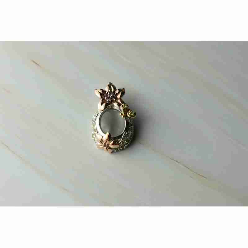 Sky Jewelry Серебряный кулон с Прозрачным Кварцем и камнями Тсаворит и Морганит