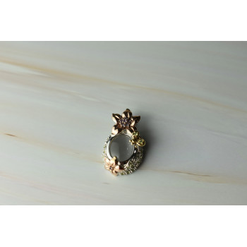 Sky Jewelry Серебряный кулон с Прозрачным Кварцем и камнями Тсаворит и Морганит