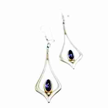 Sky Jewelry Серебряные серьги  с Аметистом 925 проба