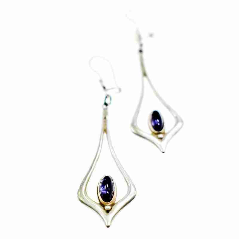 Sky Jewelry Серебряные серьги  с Аметистом 925 проба