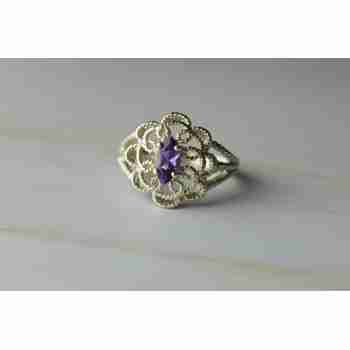 Sky Jewelry Ажурное Серебряное кольцо с Аметистом