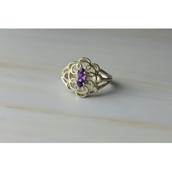 Sky Jewelry Ажурное Серебряное кольцо с Аметистом