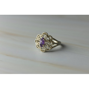 Sky Jewelry Ажурное Серебряное кольцо с Аметистом