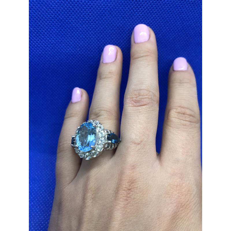 Sky Jewelry Серебряное кольцо с топазом