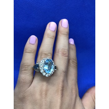 Sky Jewelry Серебряное кольцо с топазом