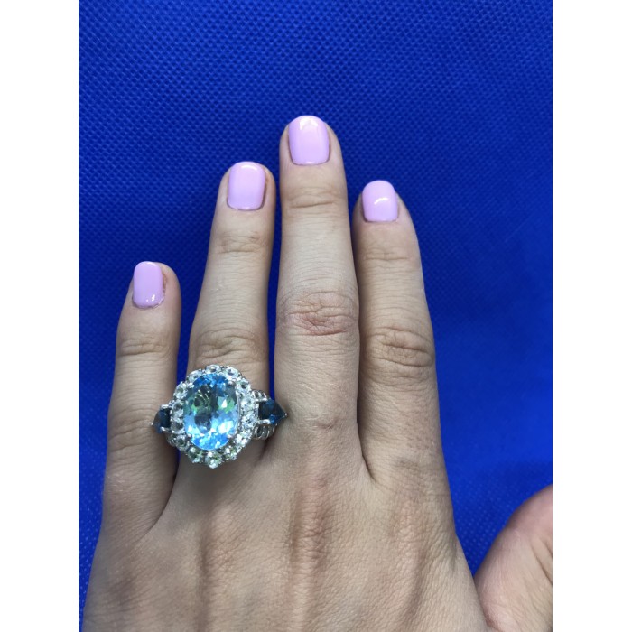 Sky Jewelry Серебряное кольцо с топазом