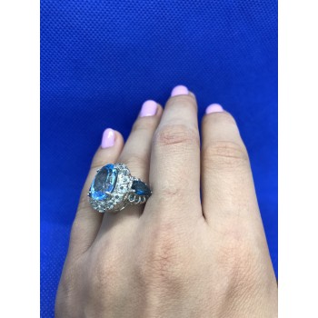 Sky Jewelry Серебряное кольцо с топазом