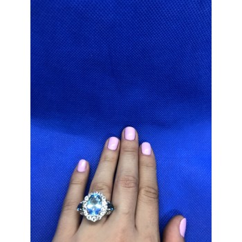 Sky Jewelry Серебряное кольцо с топазом