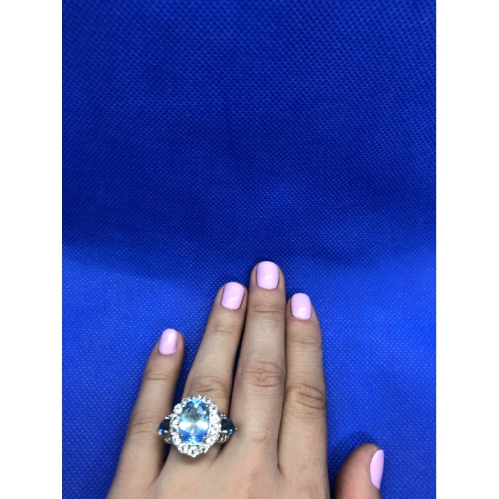 Sky Jewelry Серебряное кольцо с топазом