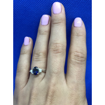 Sky Jewelry Серебряное кольцо с сапфиром