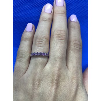 Sky Jewelry Серебряное кольцо с розовыми топазами