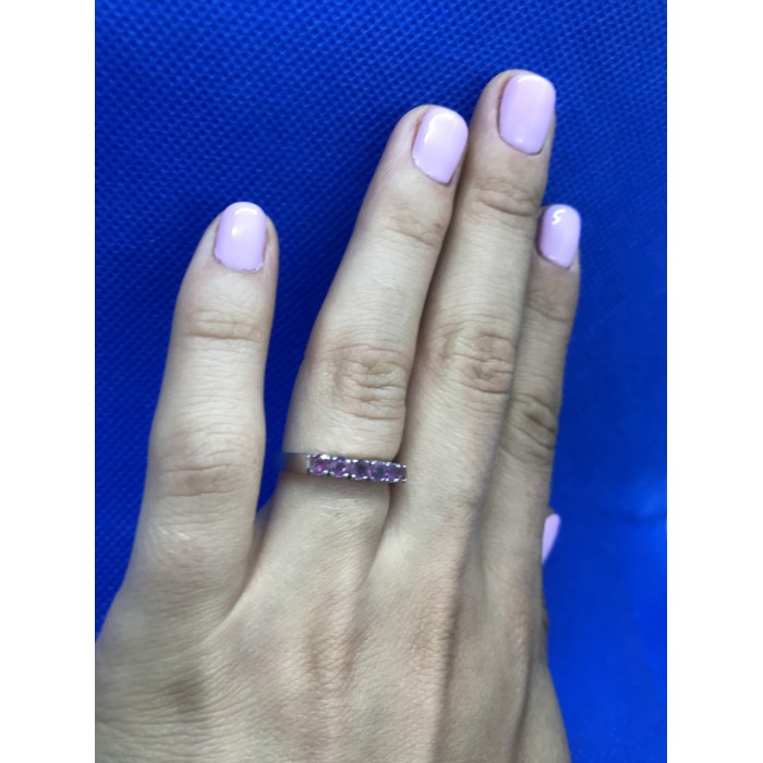 Sky Jewelry Серебряное кольцо с розовыми топазами