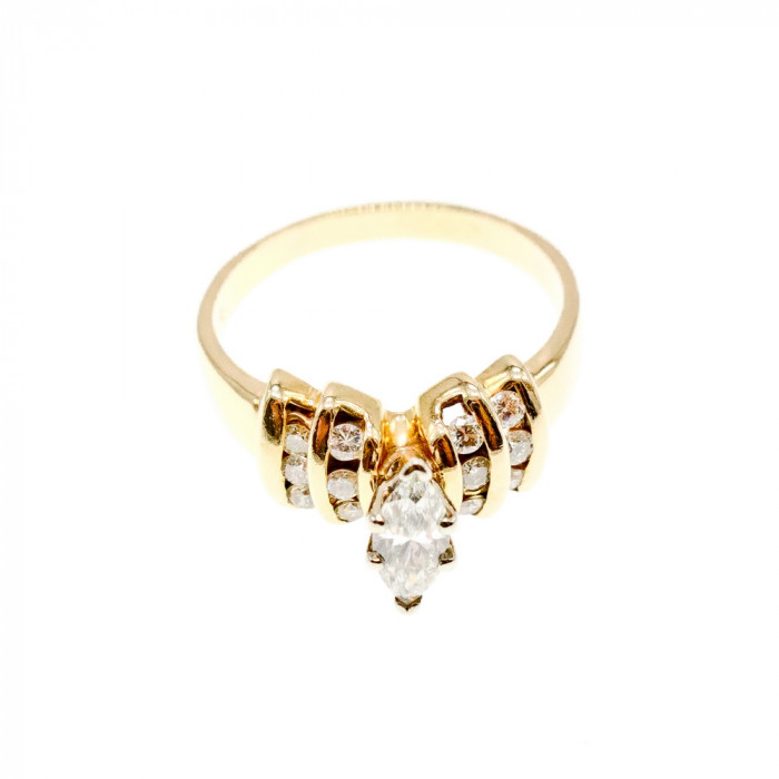 Sky Jewelry Золотое кольцо 14К (585 проба) с Бриллиантом