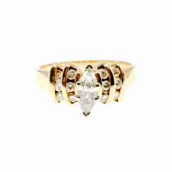 Sky Jewelry Золотое кольцо 14К (585 проба) с Бриллиантом
