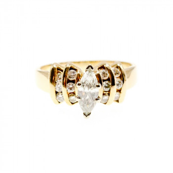 Sky Jewelry Золотое кольцо 14К (585 проба) с Бриллиантом