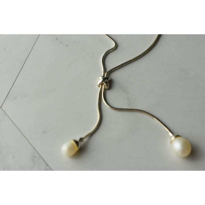 Sky Jewelry Серебряное ожерелье с жемчугом 925 проба