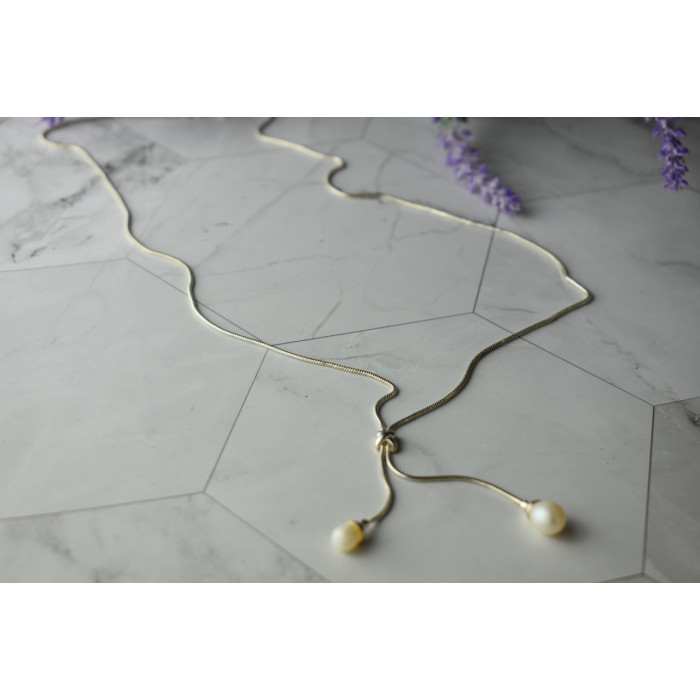 Sky Jewelry Серебряное ожерелье с жемчугом 925 проба