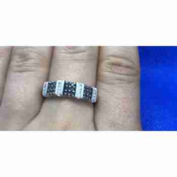 Sky Jewelry Серебряное кольцо с  камнями Черная шпинель