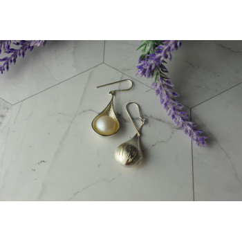 Sky Jewelry Серебряные серьги с Жемчугом Italy 925 проба