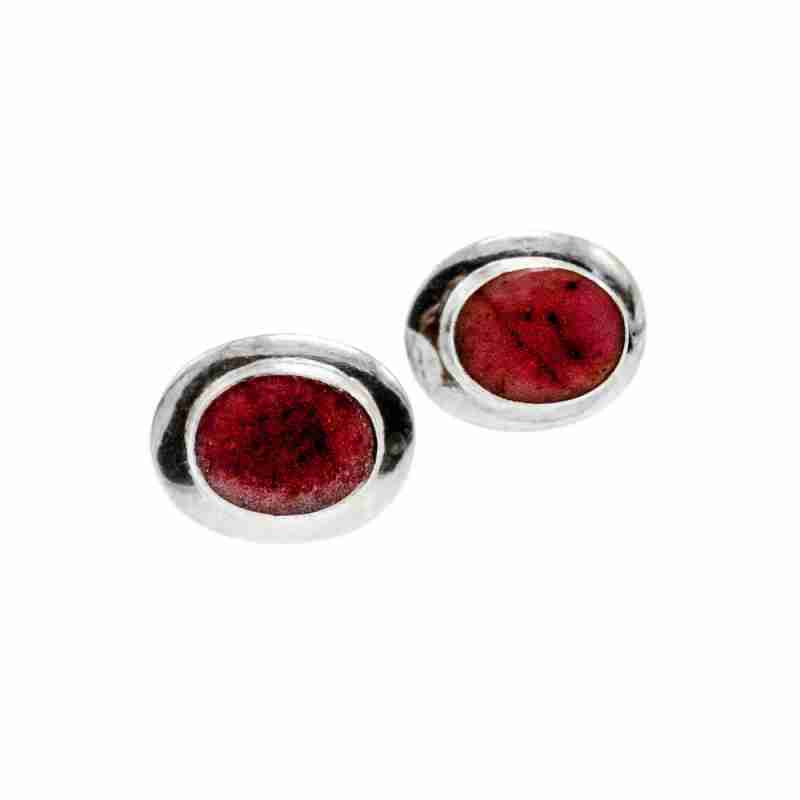 Sky Jewelry Серебряные серьги-гвоздики  925 пробы с красной Яшмой