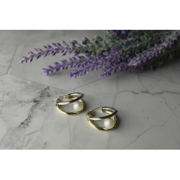 Sky Jewelry Стильные Серебряные серьги с Жемчугом