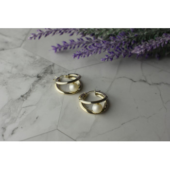 Sky Jewelry Стильные Серебряные серьги с Жемчугом