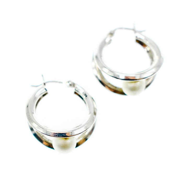 Sky Jewelry Стильные Серебряные серьги с Жемчугом