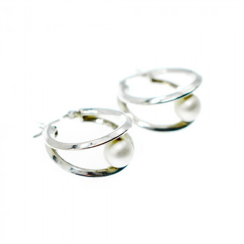 Sky Jewelry Стильные Серебряные серьги с Жемчугом