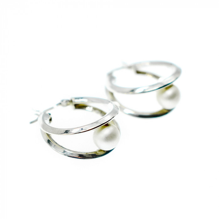 Sky Jewelry Стильные Серебряные серьги с Жемчугом