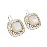 Sky Jewelry Серебряные серьги с Перламутром 925 проба *Ажур*