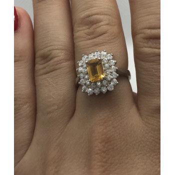 Sky Jewelry Серебряное кольцо с камнем цитрин