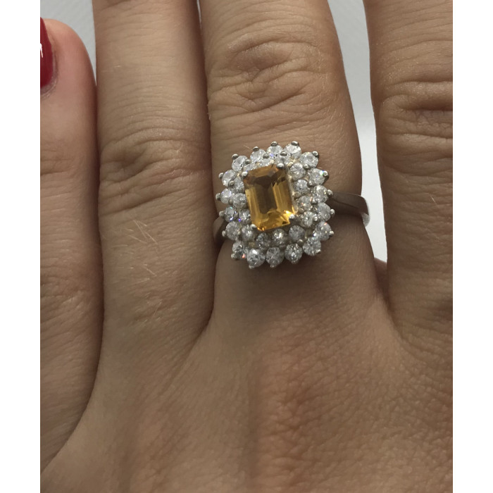 Sky Jewelry Серебряное кольцо с камнем цитрин