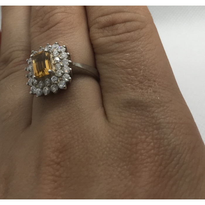 Sky Jewelry Серебряное кольцо с камнем цитрин