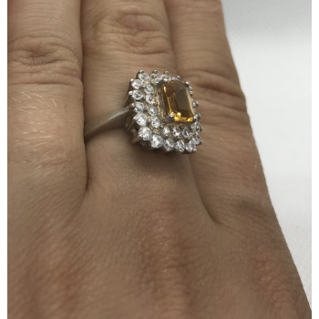 Sky Jewelry Серебряное кольцо с камнем цитрин