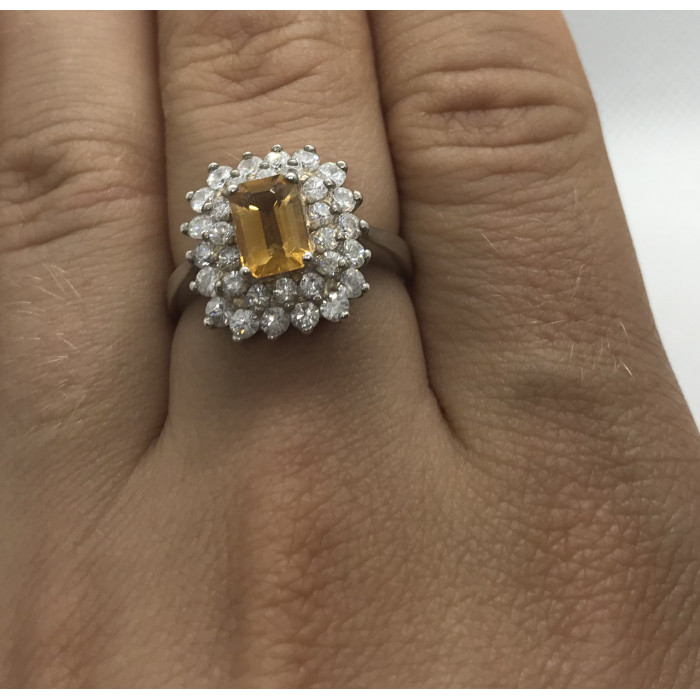 Sky Jewelry Серебряное кольцо с камнем цитрин