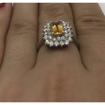 Sky Jewelry Серебряное кольцо с камнем цитрин