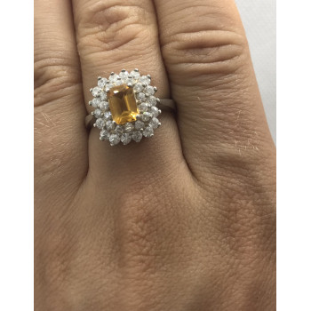 Sky Jewelry Серебряное кольцо с камнем цитрин