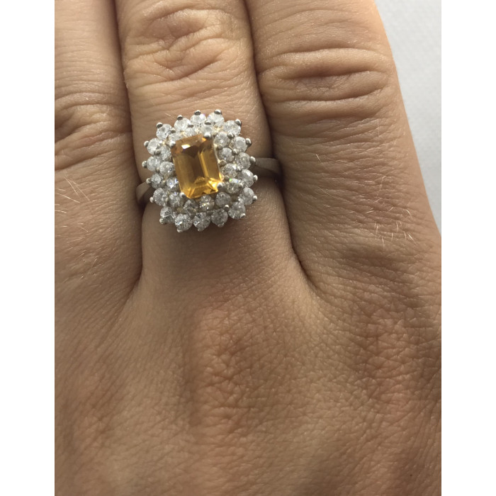 Sky Jewelry Серебряное кольцо с камнем цитрин