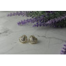 Sky Jewelry Серебряные серьги-гвоздики  в позолоте  с фианитами *Сердце*