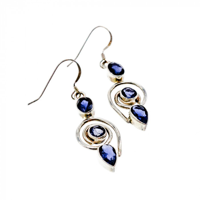 Sky Jewelry Серебряные серьги  с  Иолитом 925 проба