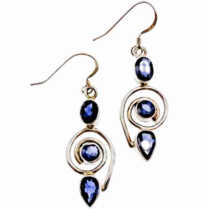 Sky Jewelry Серебряные серьги  с  Иолитом 925 проба