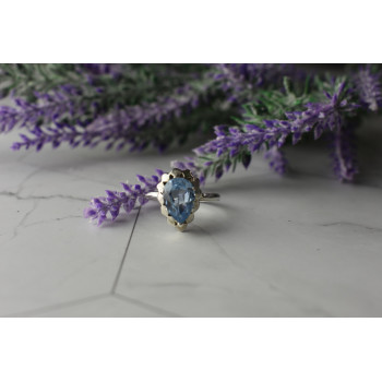 Sky Jewelry Винтажное Серебряное кольцо с топазом