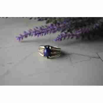 Sky Jewelry Серебряное кольцо с камнем Синий Звездчатый Сапфир