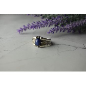 Sky Jewelry Серебряное кольцо с камнем Синий Звездчатый Сапфир