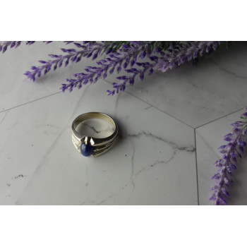 Sky Jewelry Серебряное кольцо с камнем Синий Звездчатый Сапфир