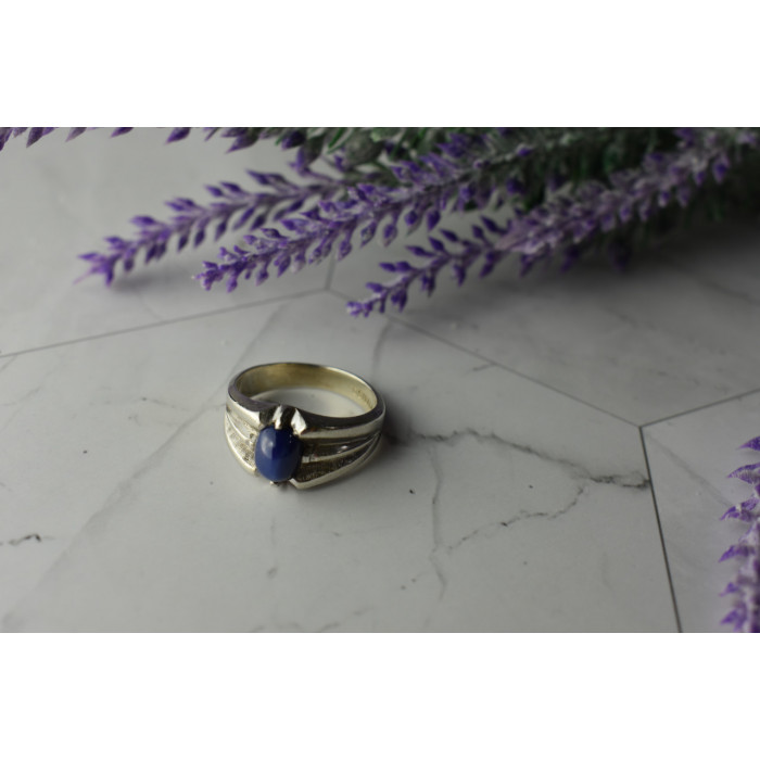 Sky Jewelry Серебряное кольцо с камнем Синий Звездчатый Сапфир
