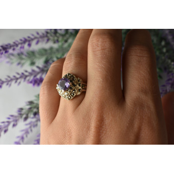 Sky Jewelry Серебряное кольцо с камнем Турмалин и Марказит